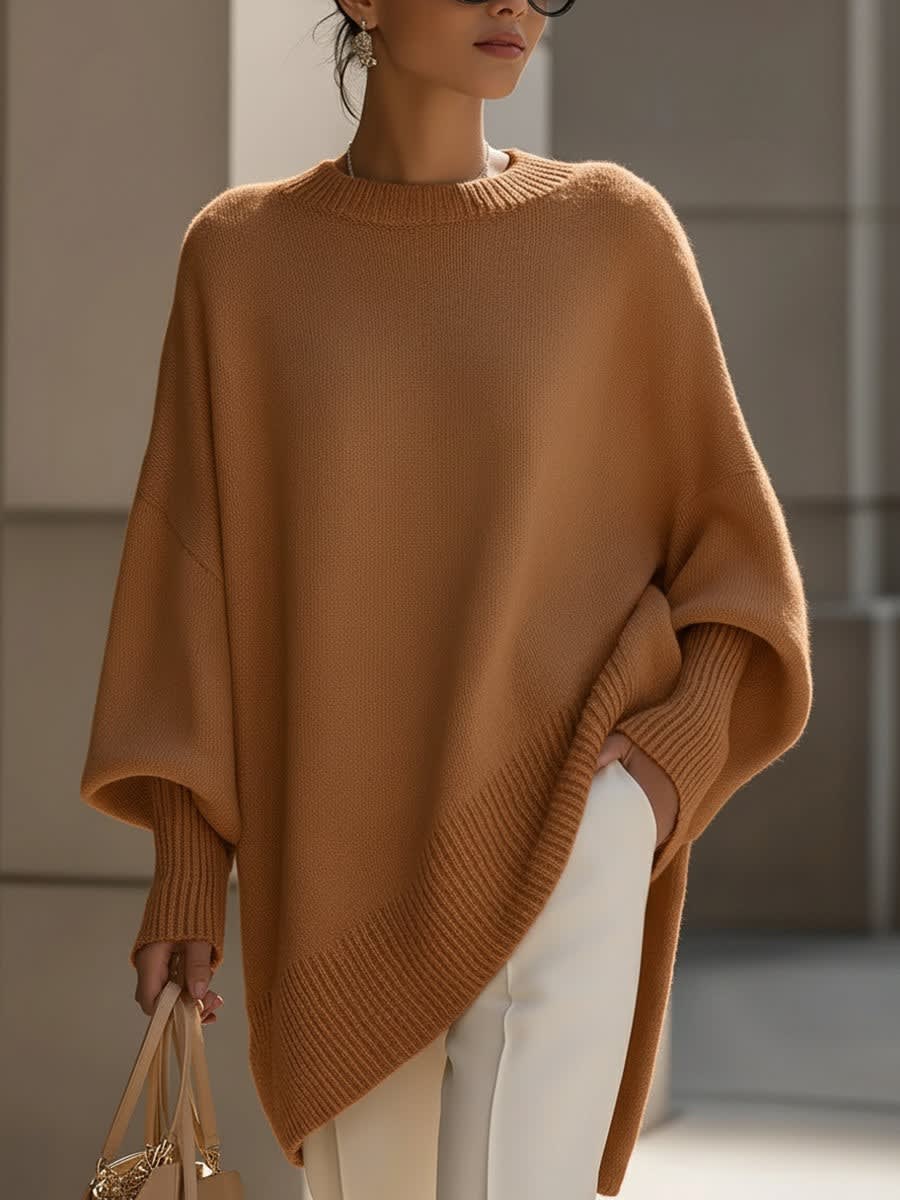 Oversized Asymmetric Knit Sweater