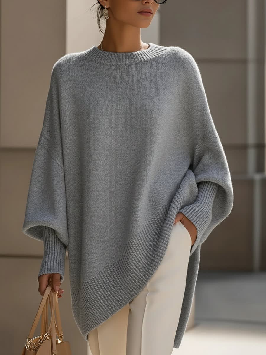 Oversized Asymmetric Knit Sweater