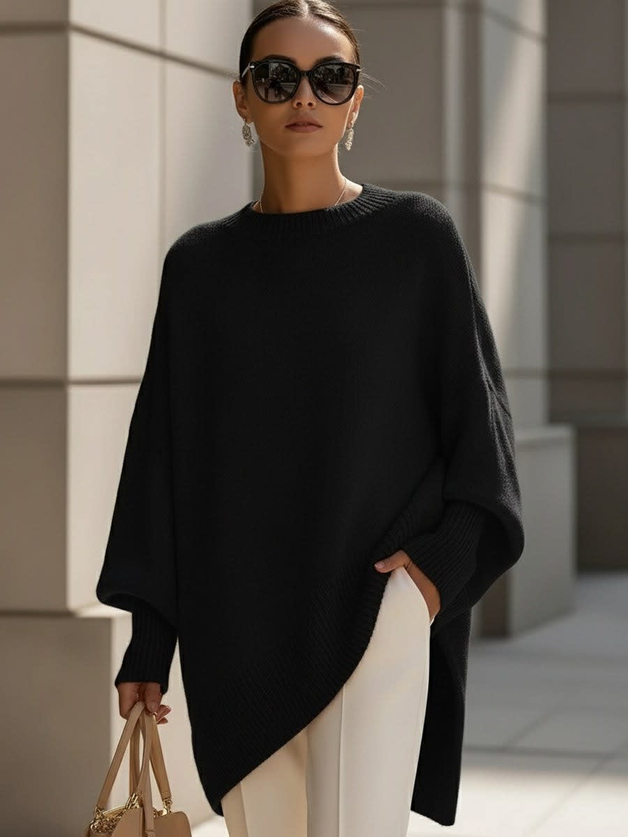 Oversized Asymmetric Knit Sweater