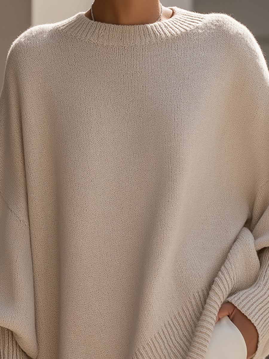 Oversized Asymmetric Knit Sweater