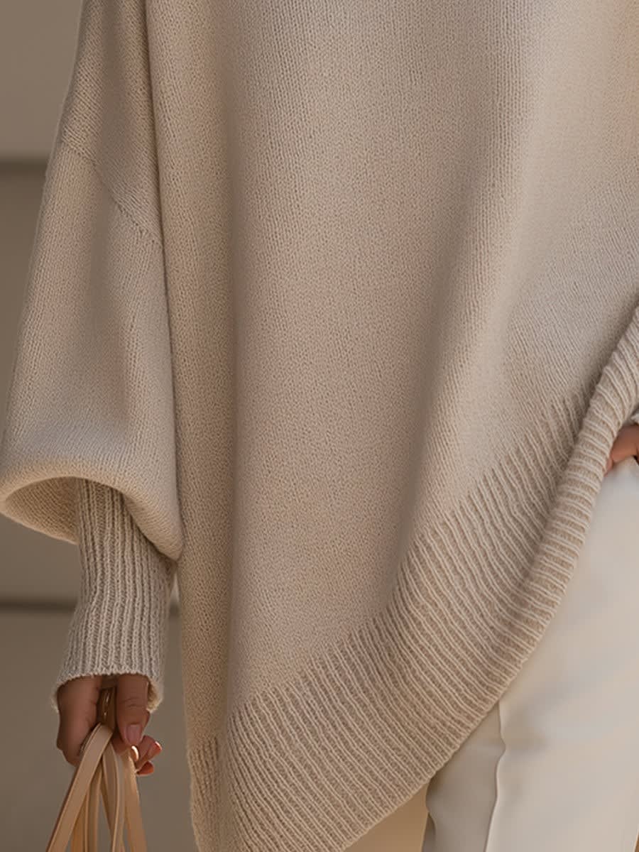 Oversized Asymmetric Knit Sweater