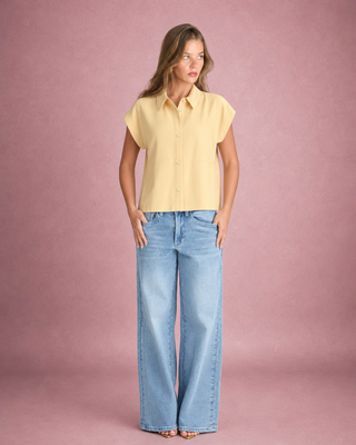 Flutter-Sleeve Shirt & Wide-Leg Trouser Separates