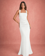 Ruched Fishtail Bodycon Maxi Dress