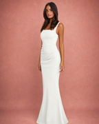Ruched Fishtail Bodycon Maxi Dress