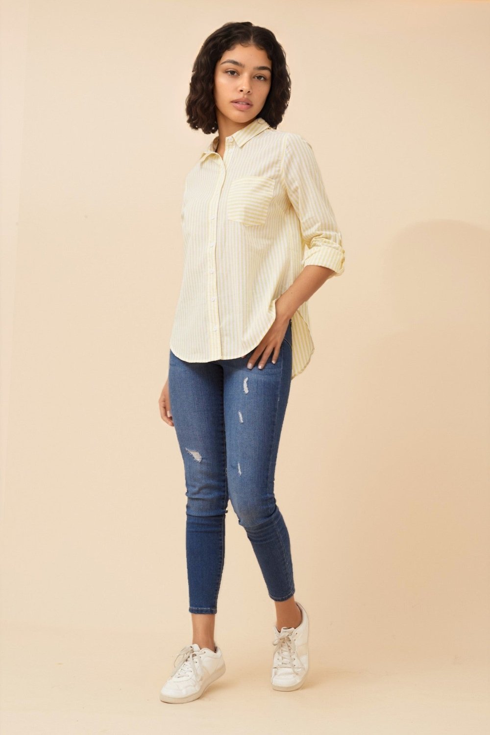 Margaret Striped Long Sleeve Shirt - Aurelia Sun