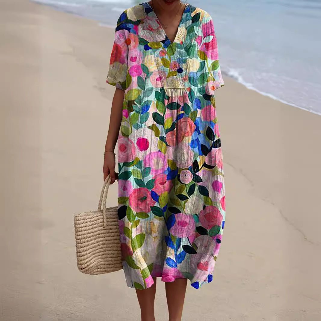 Marina Floral Midi Dress - Aurelia Sun