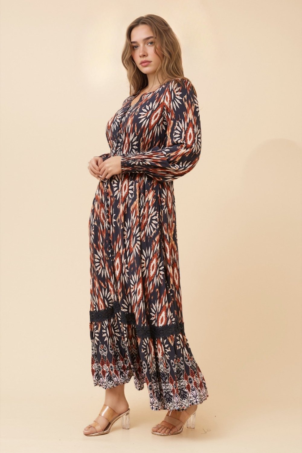 Marrakech Border Print Maxi Dress - Aurelia Sun