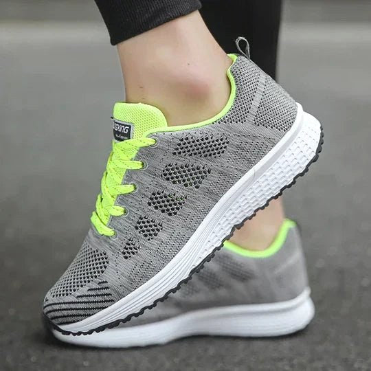 Matilda Cushioned Walking Trainers in White by Aurelia Sun
