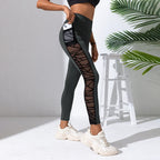Aria Mesh Performance Leggings – Grey