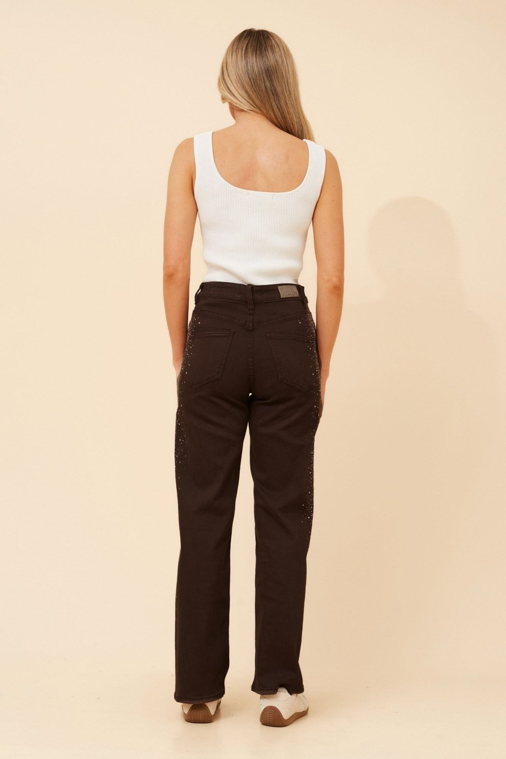 Micole Diamante Wide Leg Jeans - Aurelia Sun
