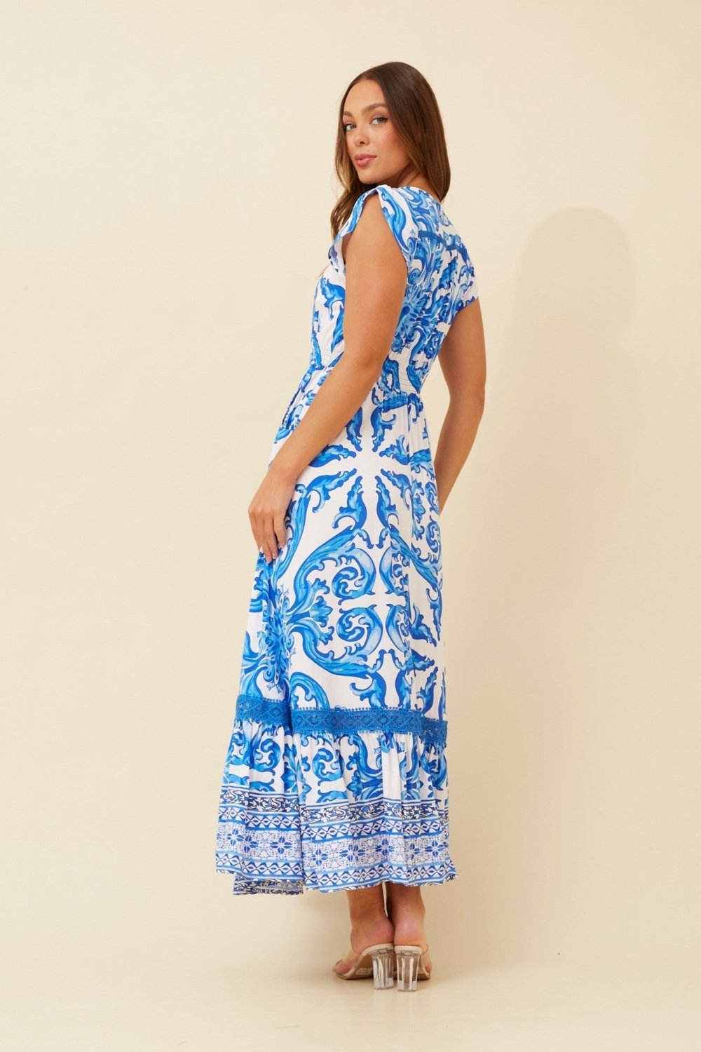 Morocco Border Print Maxi Dress - Aurelia Sun