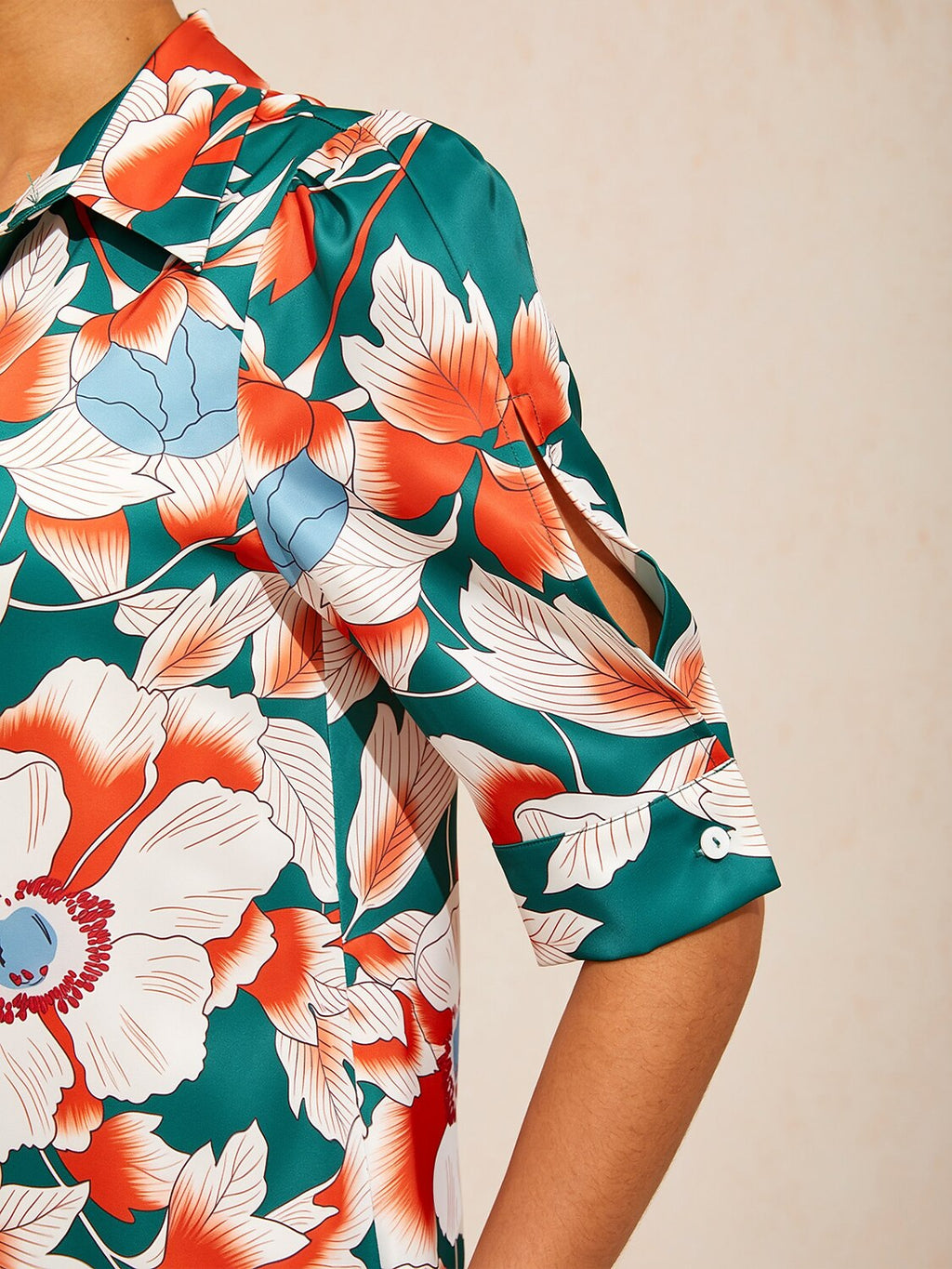 Santorini Scenic Satin Midi Shirt Dress by Aurelia Sun