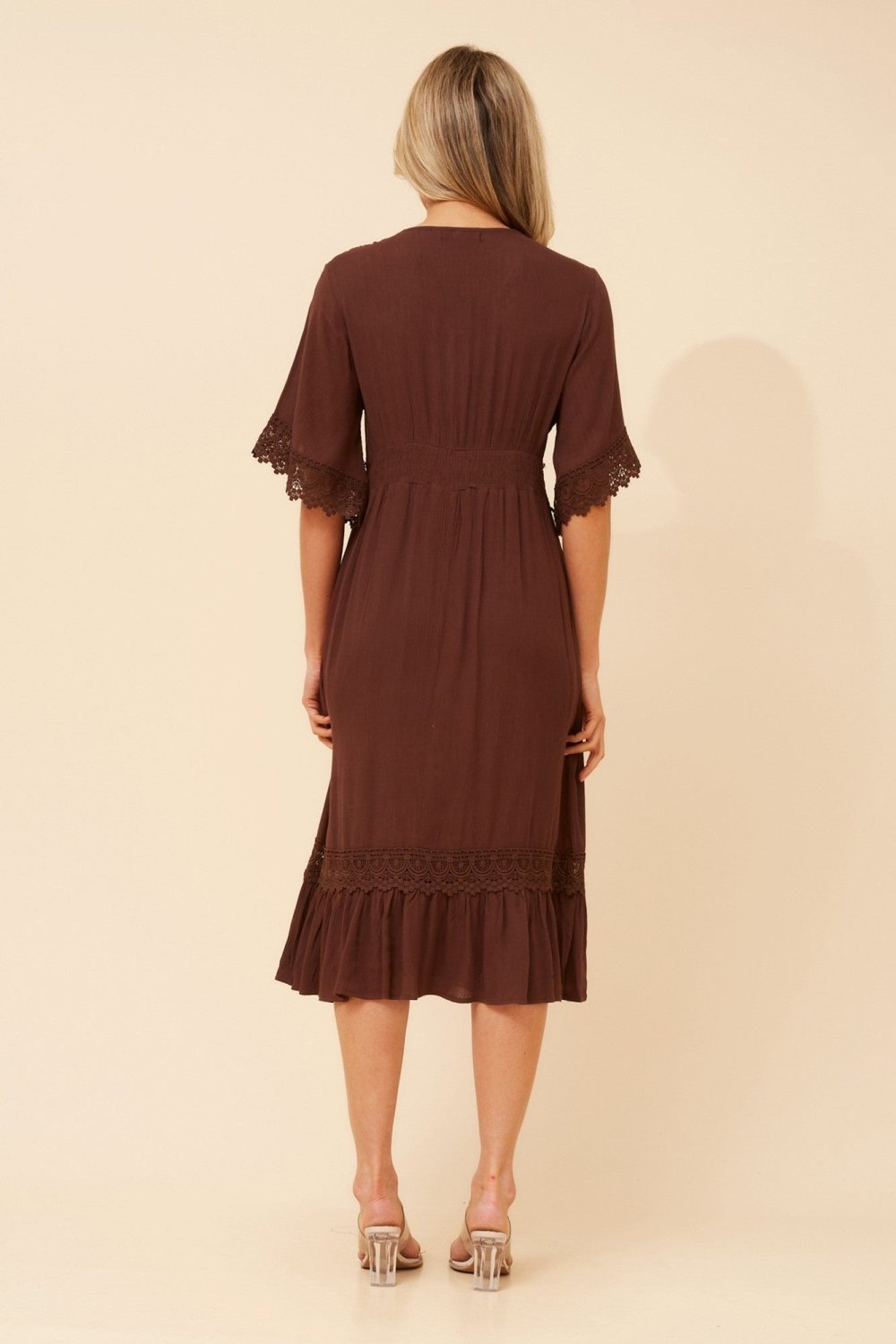Nayla Lace Midi Dress - Aurelia Sun