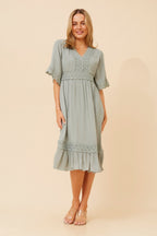 Nayla Lace Midi Dress - Aurelia Sun