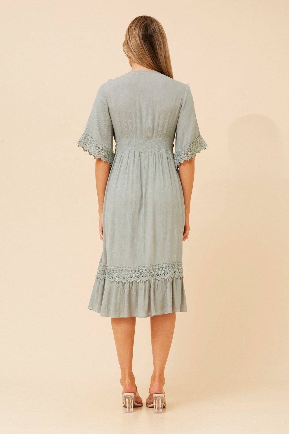 Nayla Lace Midi Dress - Aurelia Sun