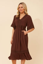Nayla Lace Midi Dress - Aurelia Sun