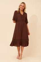 Nayla Lace Midi Dress - Aurelia Sun