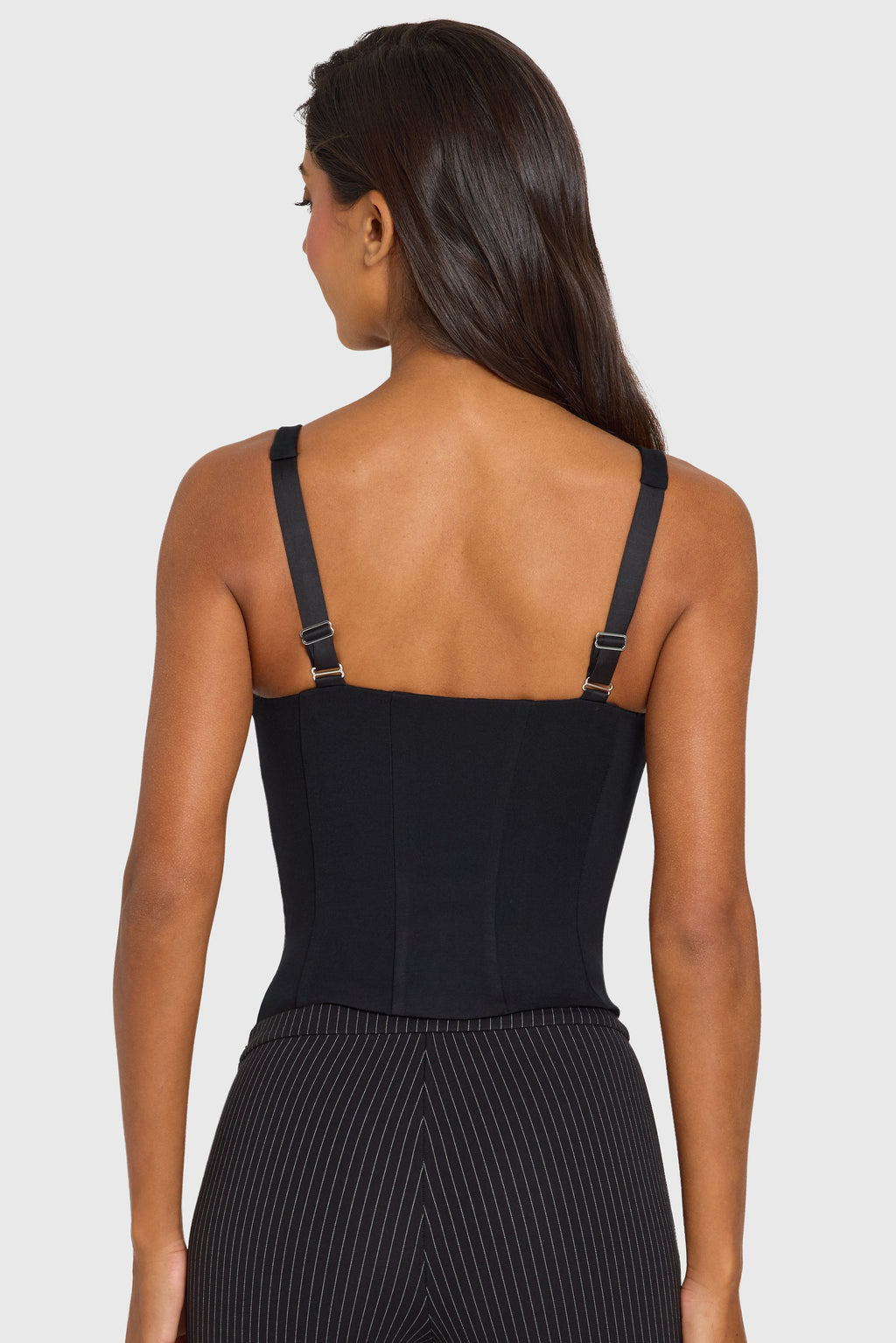 Black Ponte Boned Corset Top