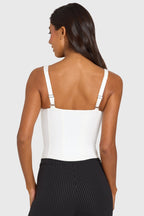 White Ponte Boned Corset Top
