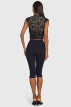 Black Ponte Capri Leggings