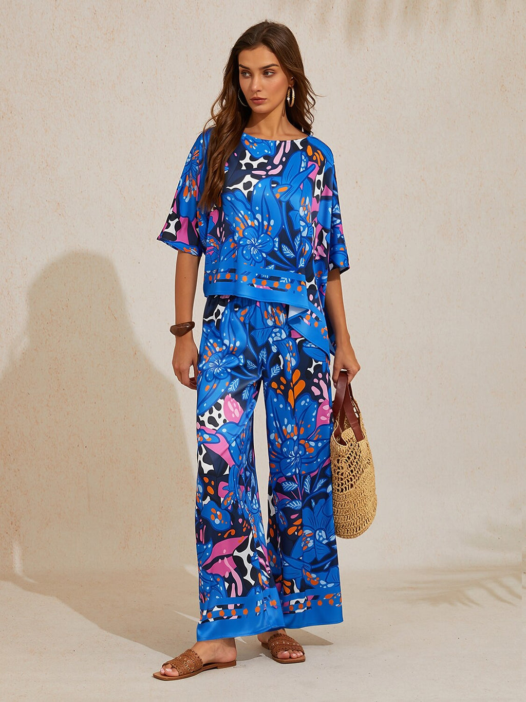 Hibiscus Satin Batwing Top by Aurelia Sun
