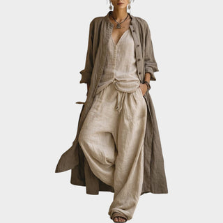 Solenne Cotton-Linen Three-Piece Set