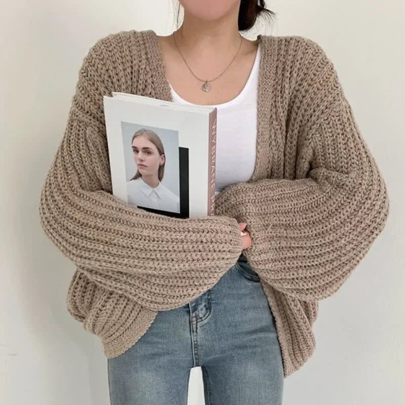 Chunky Knit Open-Front Cardigan