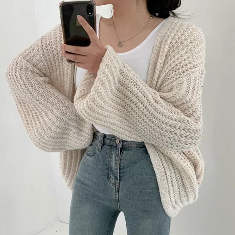 Chunky Knit Open-Front Cardigan
