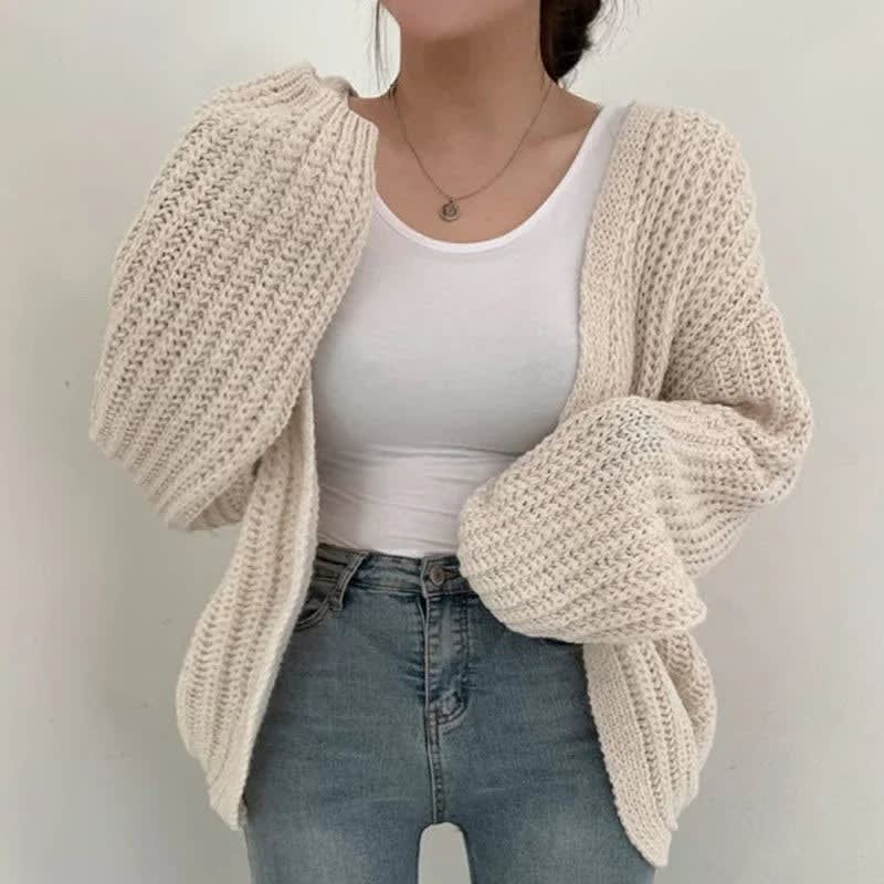 Chunky Knit Open-Front Cardigan