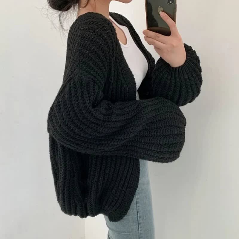Chunky Knit Open-Front Cardigan