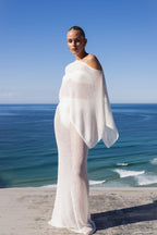 Luna Sheer Knit Cover-Up Top – Ivory