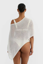 Luna Sheer Knit Cover-Up Top – Ivory