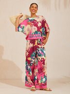 Golden Petal Satin Wide-Leg Pants by Aurelia Sun