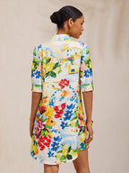 Santorini Scenic Satin Midi Shirt Dress in Teal by Aurelia Sun