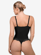 Amélie Deep-V Lace Thong Bodysuit – Chocolate