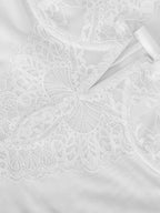 Noire Lace & Faux Leather Edit – Brown – Full-Lace Bodysuit