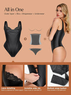 Noelle Lace Balconette Sculpting Bodysuit – Black