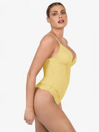 Amélie Deep-V Lace Thong Bodysuit – Purple