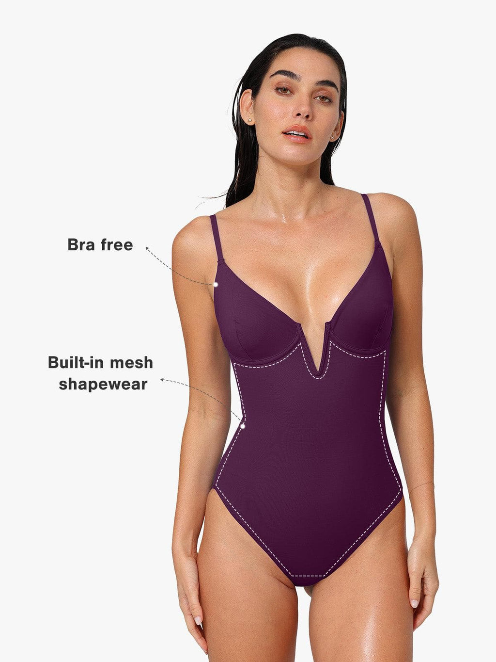 Marina Plunge Sculpting Swimsuit – Orange