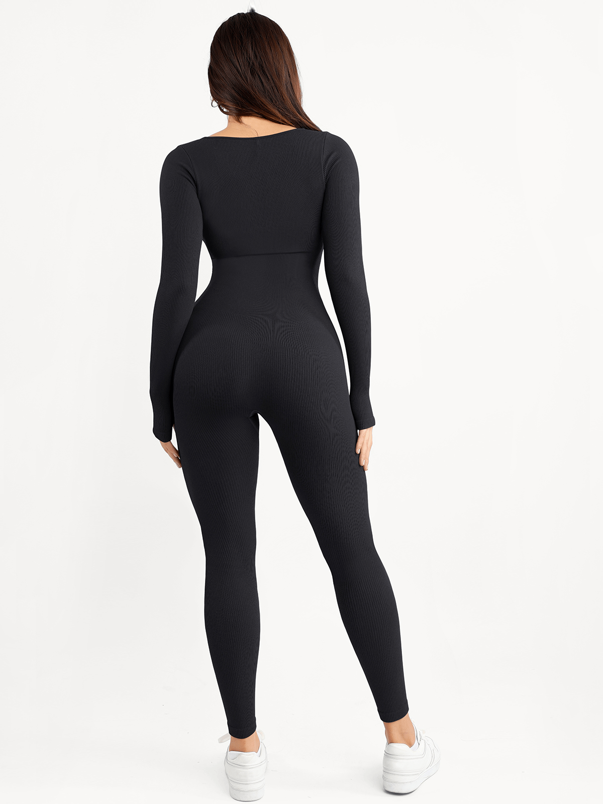 Selene Square-Neck Sculpting Jumpsuit – Red