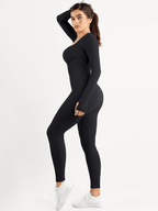 Selene Square-Neck Sculpting Jumpsuit – Red