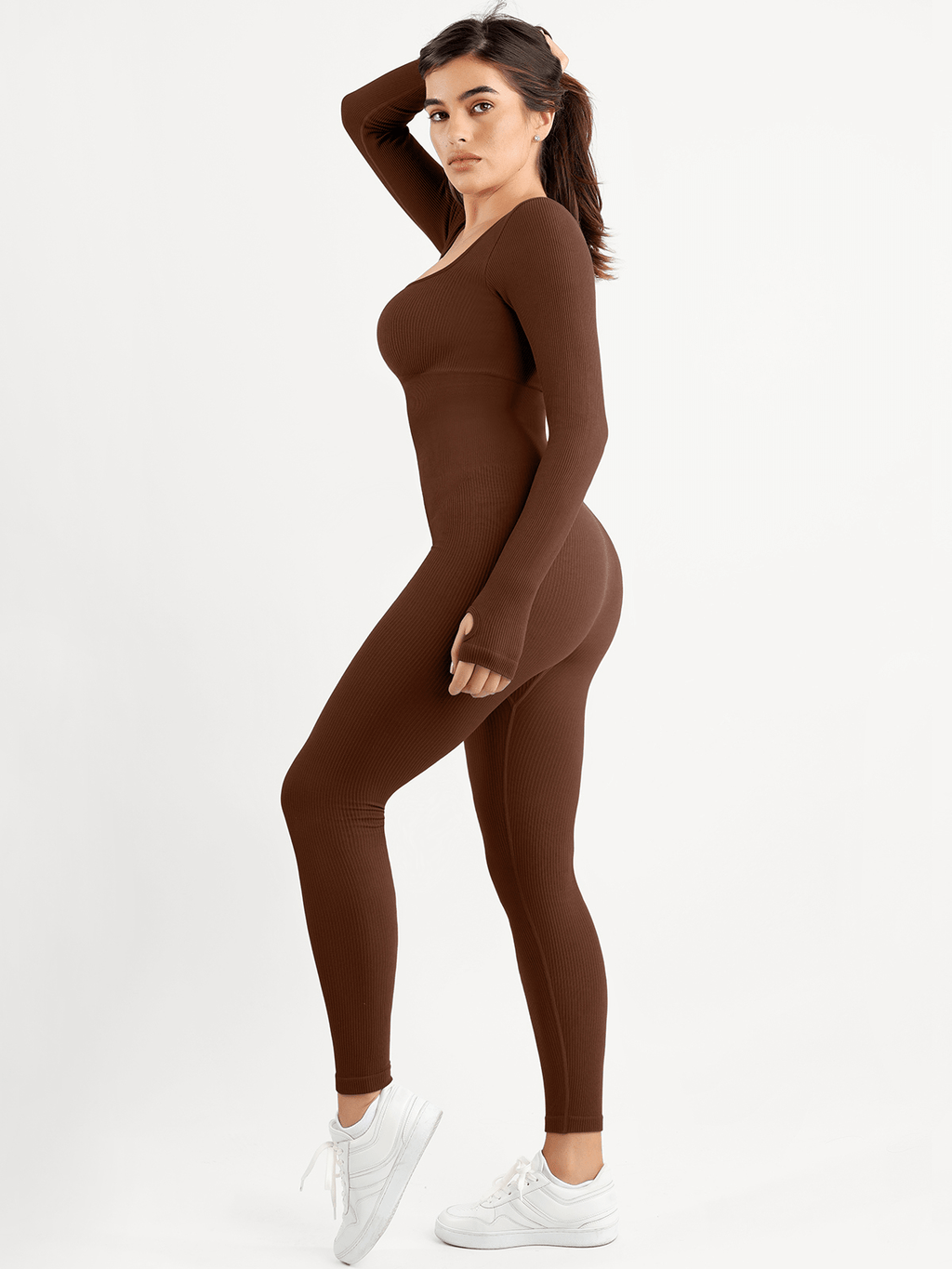 Selene Square-Neck Sculpting Jumpsuit – Blue
