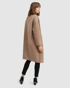 Aveline Double-Breasted Wool Blend Coat – Oat by Aurelia Sun