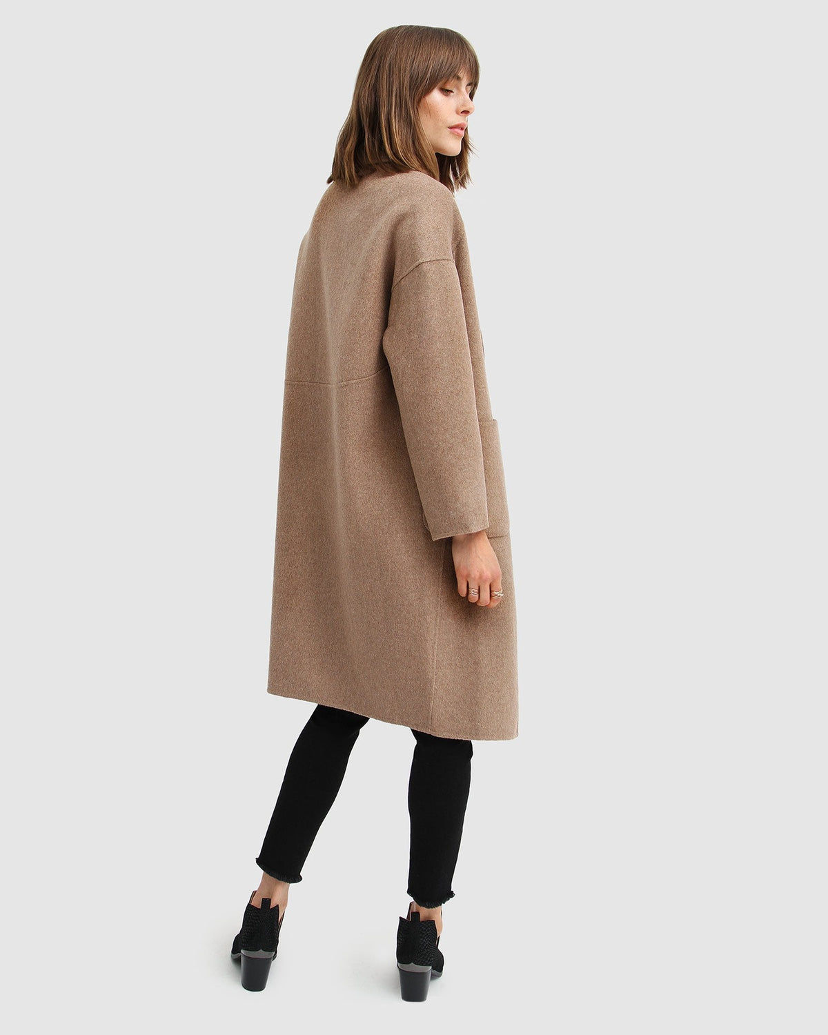Aveline Double-Breasted Wool Blend Coat – Oat by Aurelia Sun