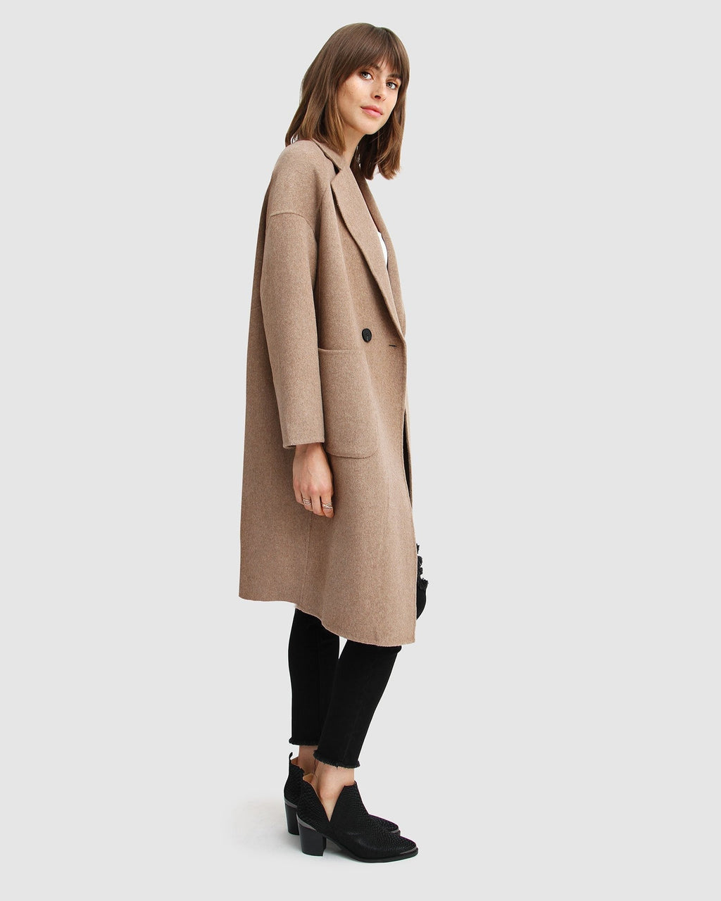 Aveline Double-Breasted Wool Blend Coat – Oat by Aurelia Sun