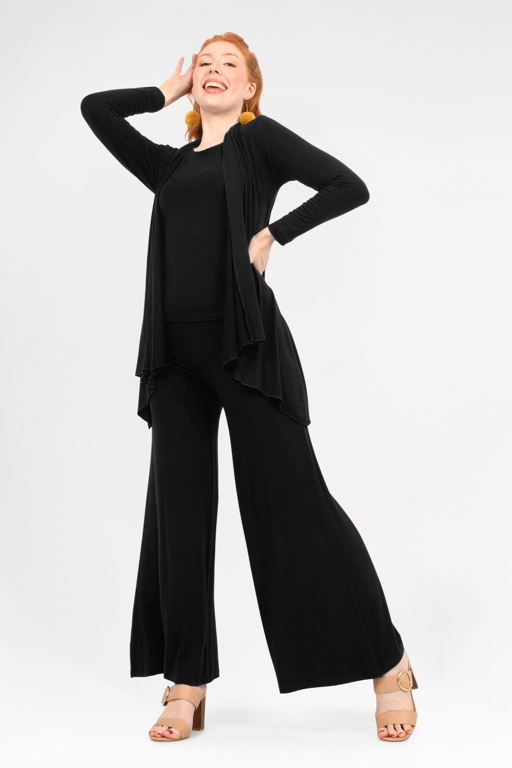 Reena Fine Knit Wide Leg Pants - Aurelia Sun