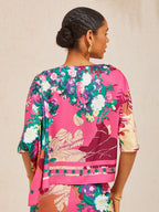 Golden Petal Satin Batwing Top by Aurelia Sun