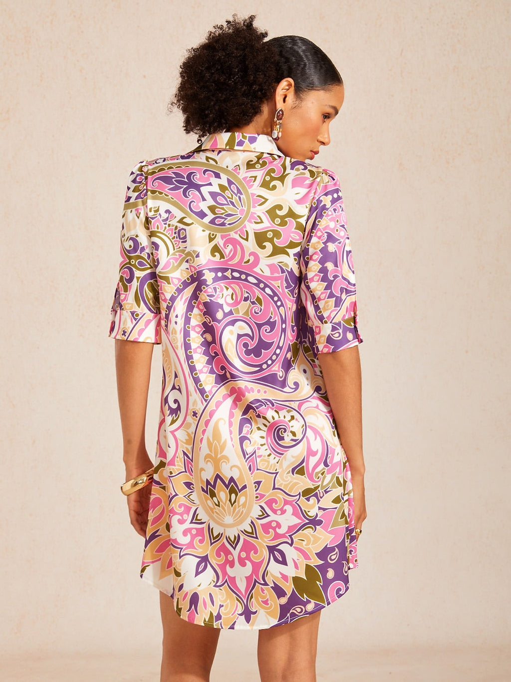 Santorini Scenic Satin Midi Shirt Dress in Soft Blue by Aurelia Sun