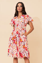 Sandy Patchwork Knee Length Dress