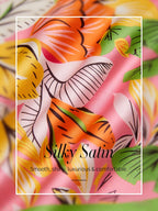 Hibiscus Satin Wide-Leg Pants in Hot Pink by Aurelia Sun